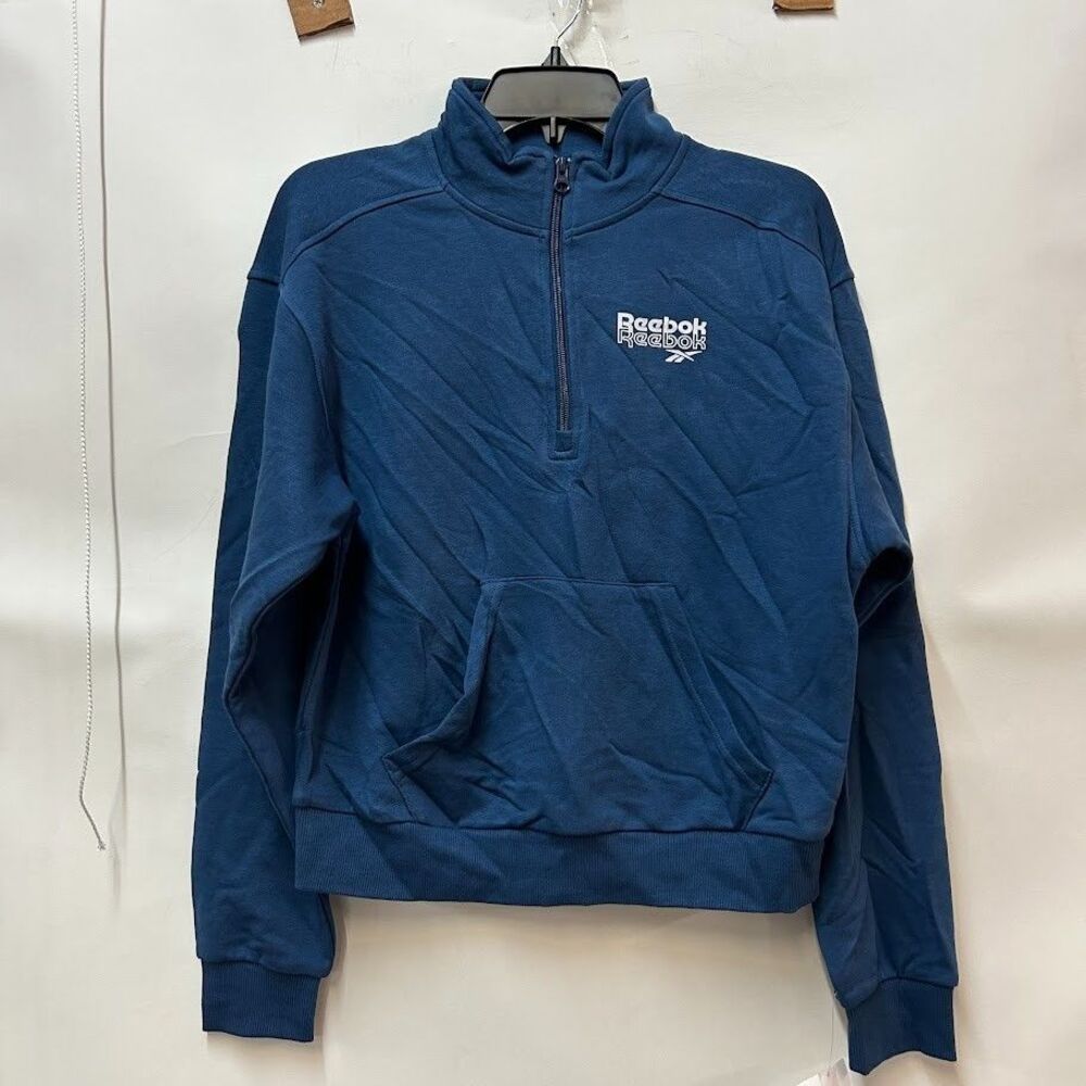 Reebok Womens S Uniform Blue Quarter Zip Pull Over Sweatshirt NWT BQ54